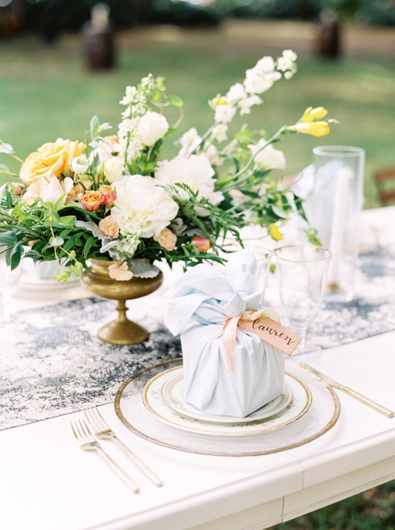 Sophisticated Yellow & Pale Blue Wedding Inspiration via TheELD.com