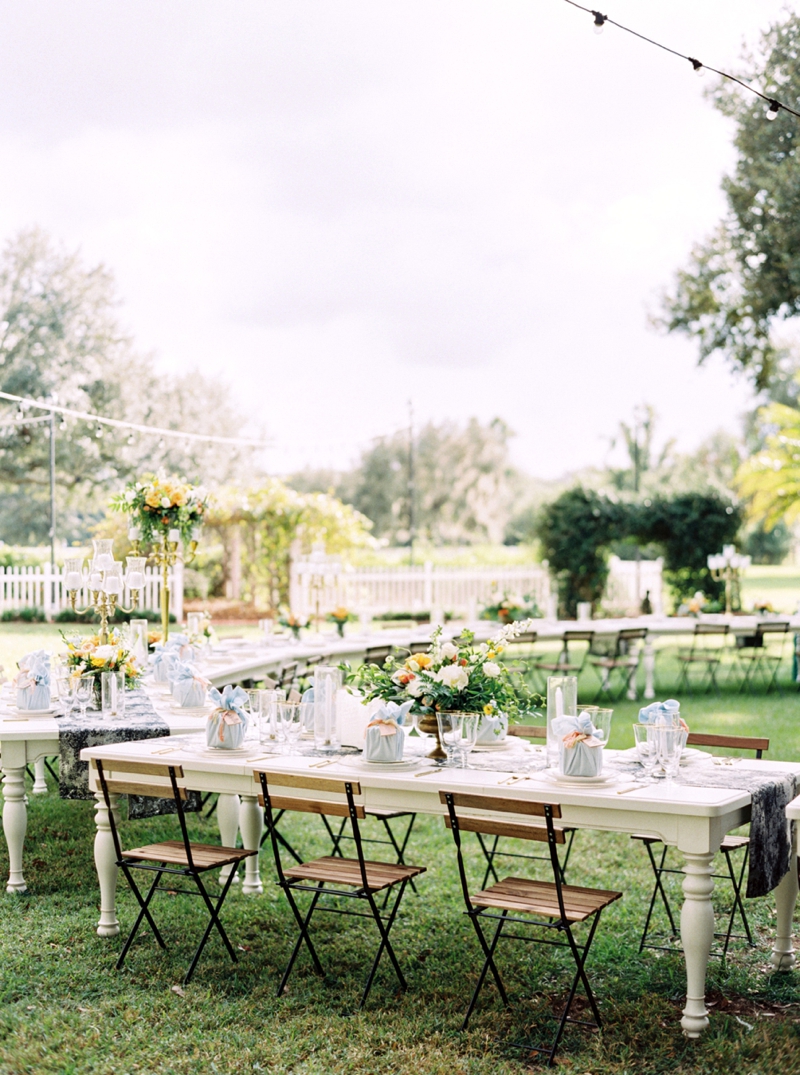 Sophisticated Yellow & Pale Blue Wedding Inspiration via TheELD.com