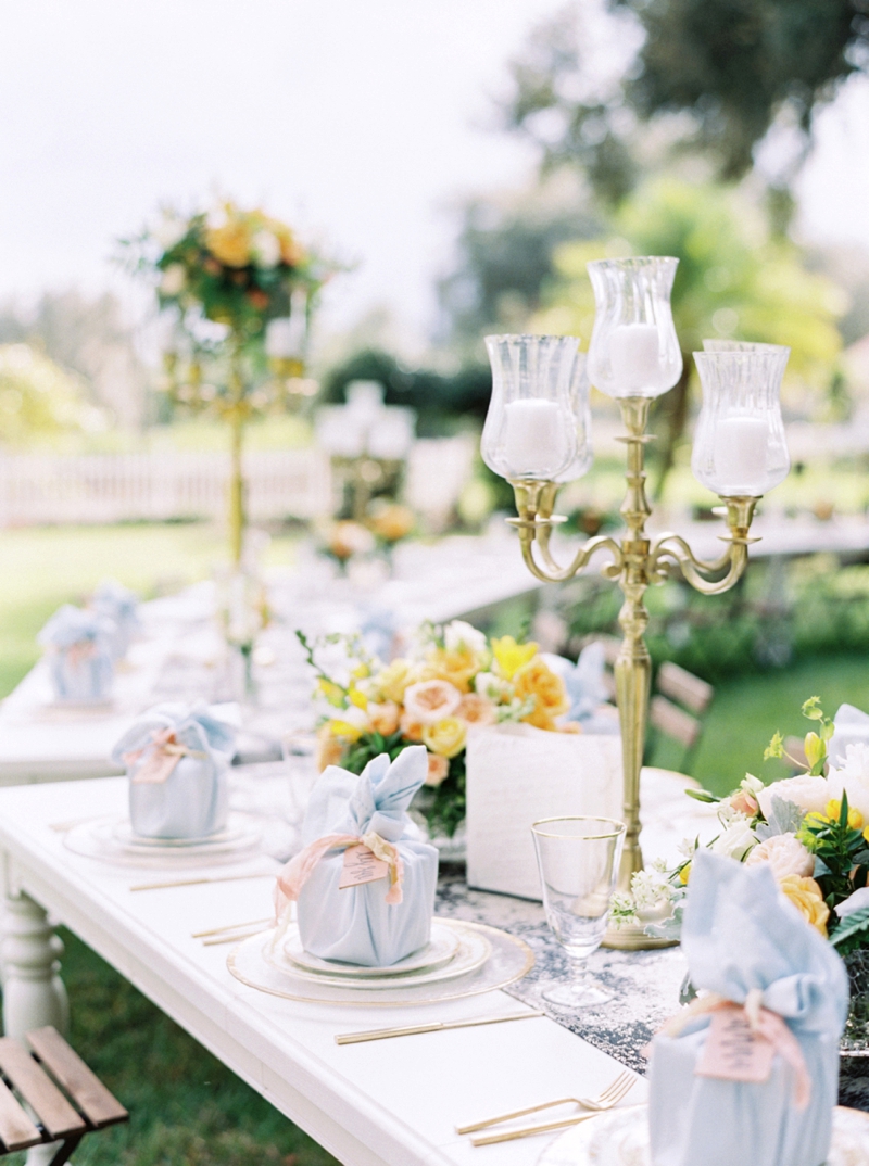 Sophisticated Yellow & Pale Blue Wedding Inspiration via TheELD.com