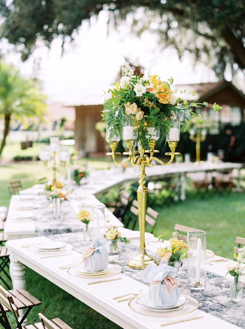 Sophisticated Yellow & Pale Blue Wedding Inspiration via TheELD.com