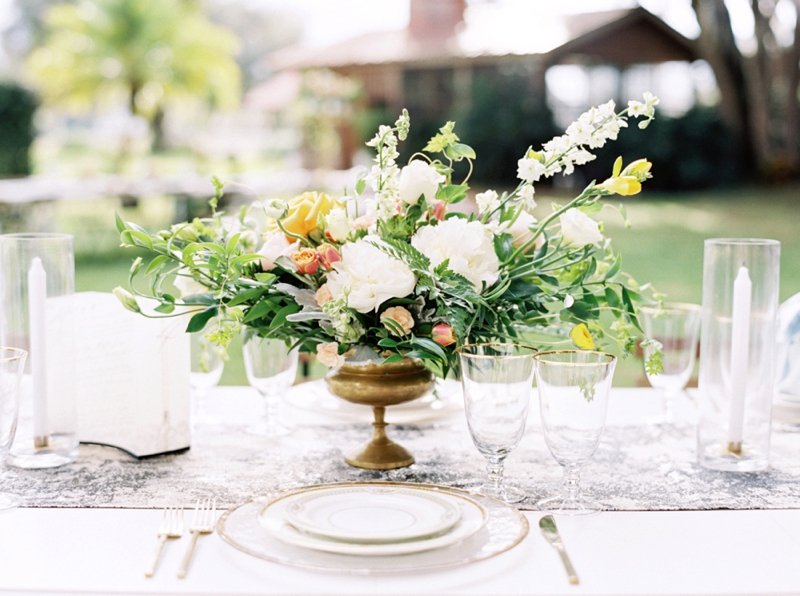 Sophisticated Yellow & Pale Blue Wedding Inspiration via TheELD.com