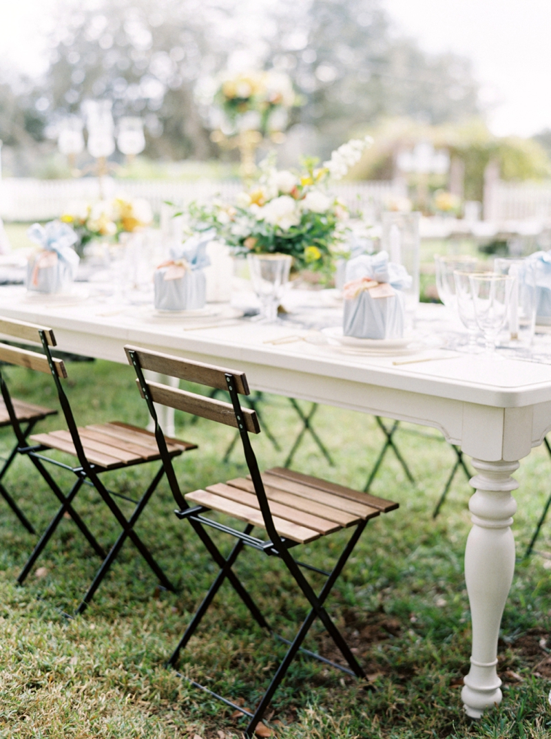 Sophisticated Yellow & Pale Blue Wedding Inspiration via TheELD.com