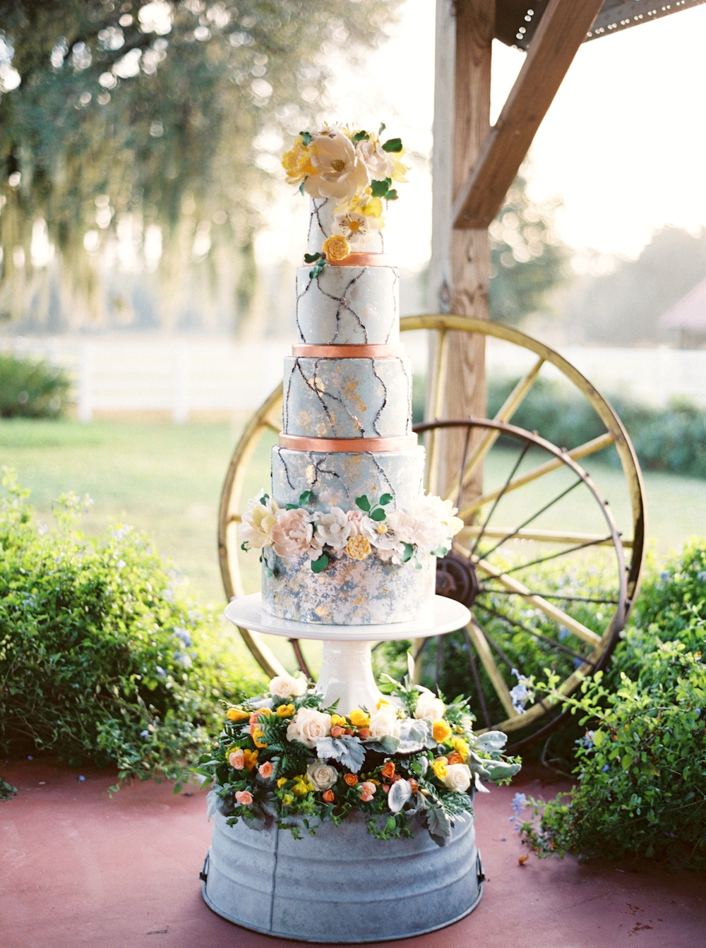 Sophisticated Yellow & Pale Blue Wedding Inspiration via TheELD.com