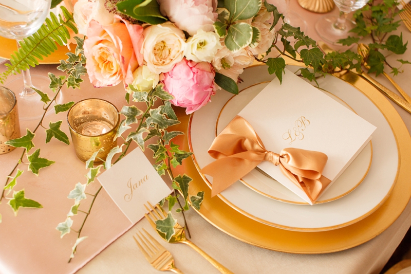 Timeless Blush and Gold Wedding Ideas via TheELD.com