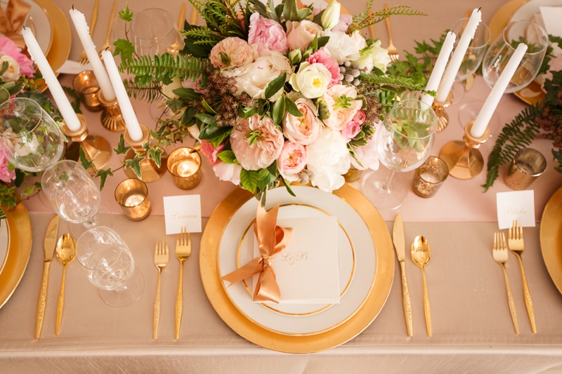 Timeless Blush and Gold Wedding Ideas via TheELD.com