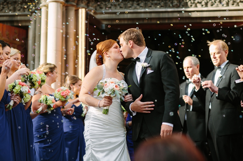 Classic Peach and Navy Chicago Wedding via TheELD.com