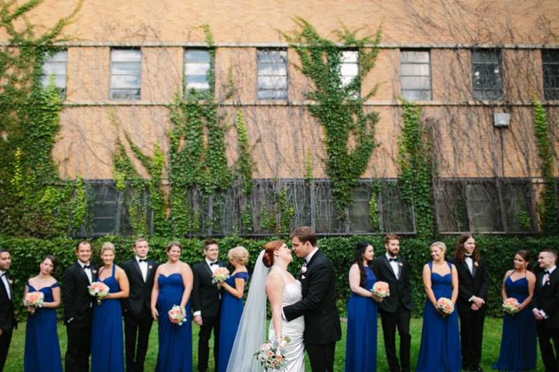 Classic Peach and Navy Chicago Wedding via TheELD.com