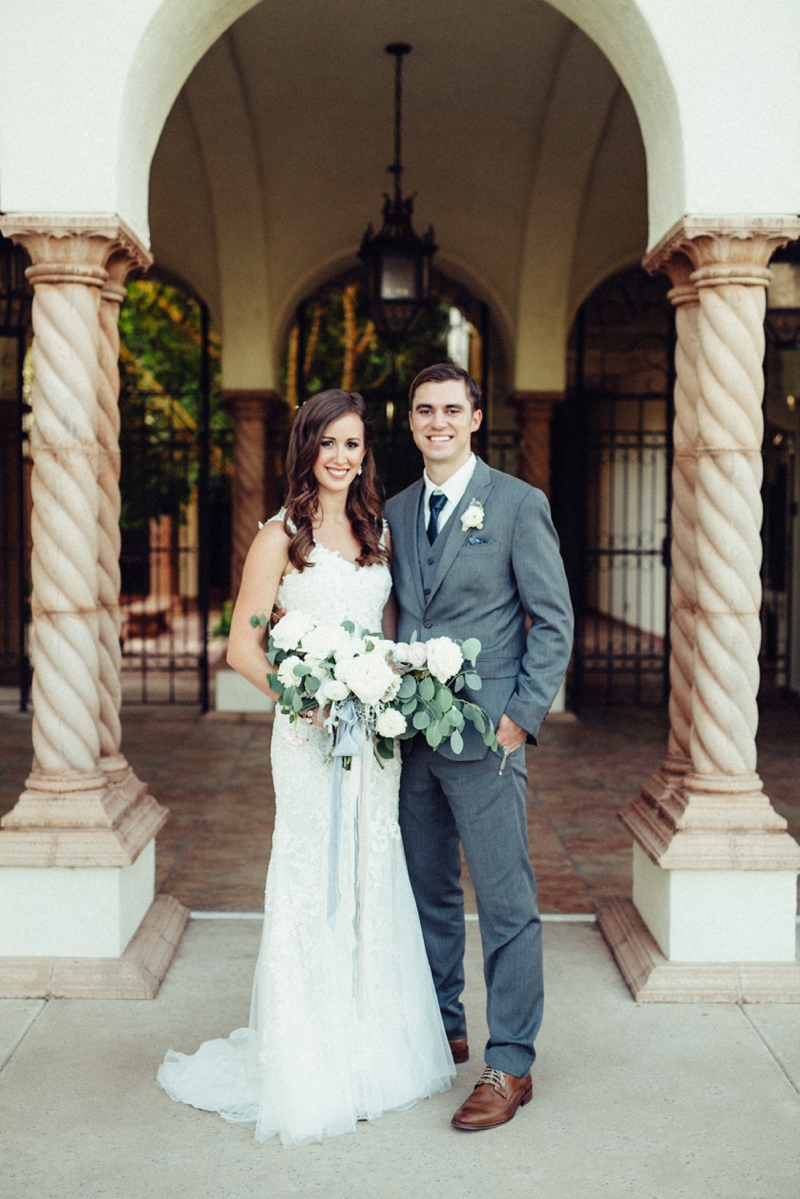 Garden Inspired Pink and Navy Arizona Wedding via TheELD.com