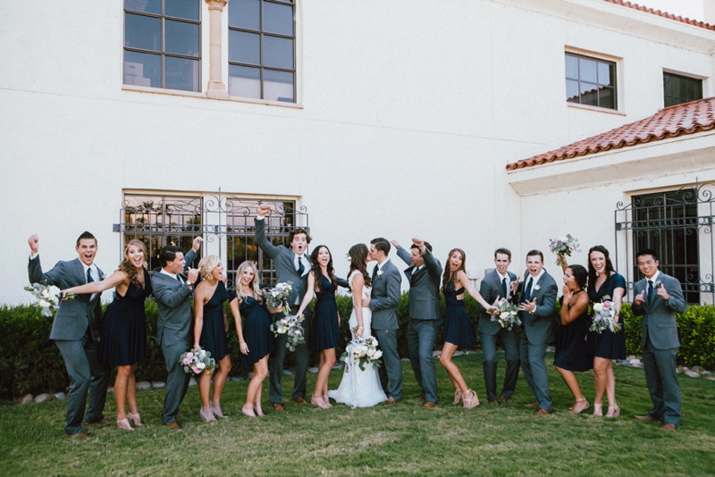 Garden Inspired Pink and Navy Arizona Wedding via TheELD.com