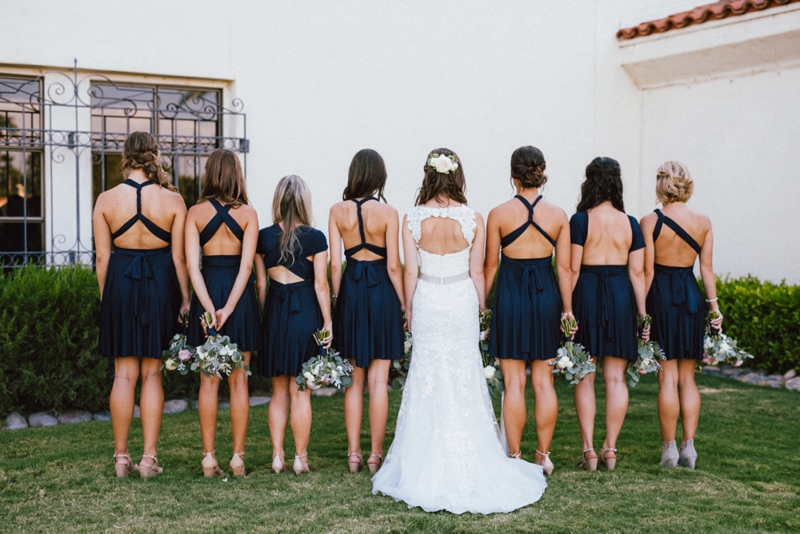 Garden Inspired Pink and Navy Arizona Wedding via TheELD.com