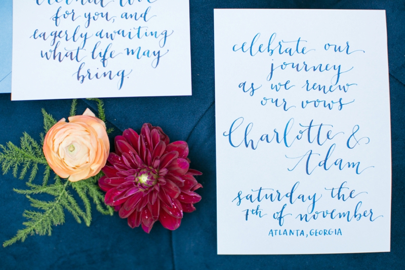 Romantic Red and Blue Wedding Inspiration via TheELD.com