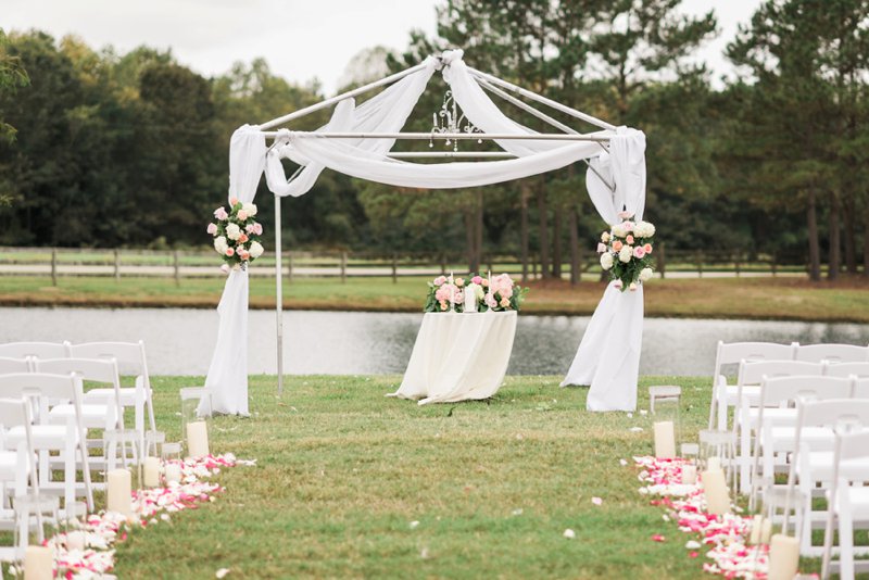 An Elegant Blush Backyard Wedding via TheELD.com