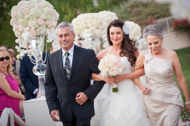 Glamorous Pink & White California Wedding via TheELD.com