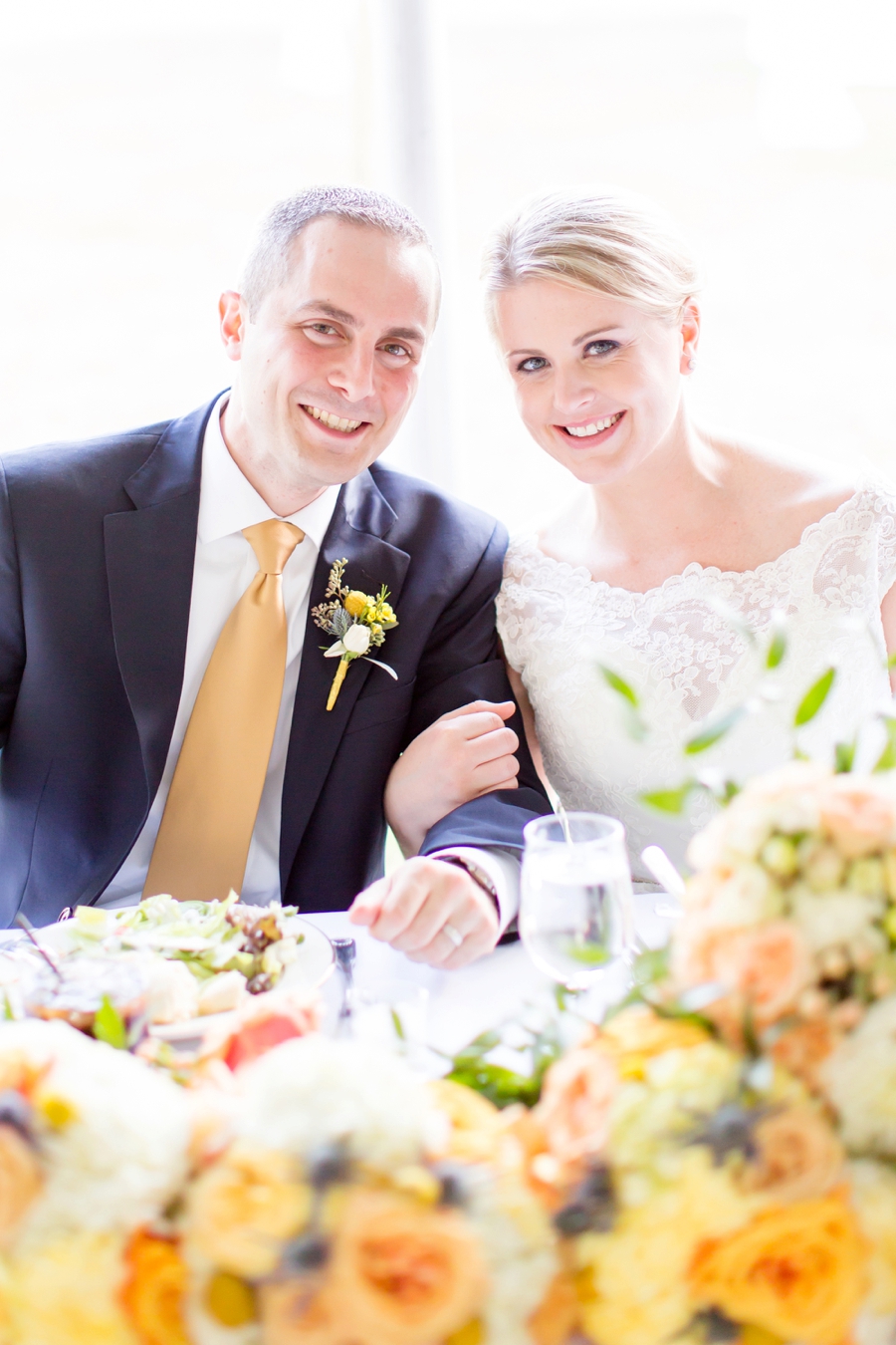 A Classic Navy and Yellow Maryland Wedding via TheELD.com