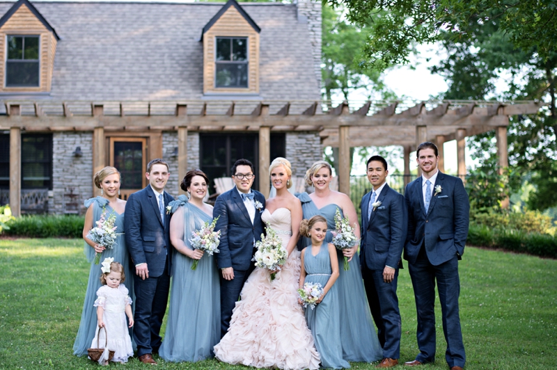 Romantic Blush and Blue Nashville Wedding via TheELD.com