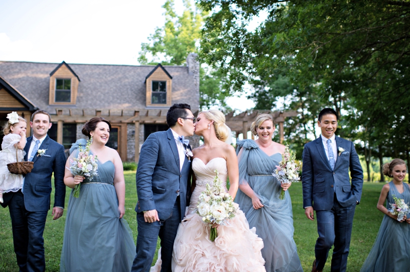 Romantic Blush and Blue Nashville Wedding via TheELD.com