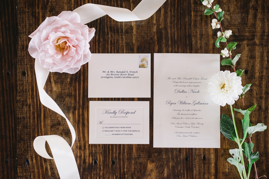 Romantic Lakeside Navy and Blush Wedding via TheELD.com