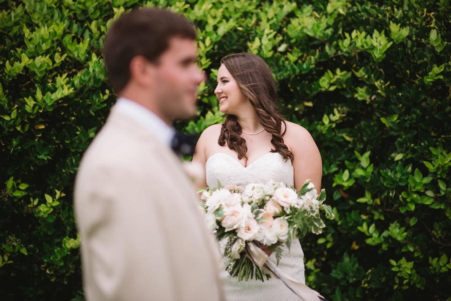 Romantic Lakeside Navy and Blush Wedding via TheELD.com