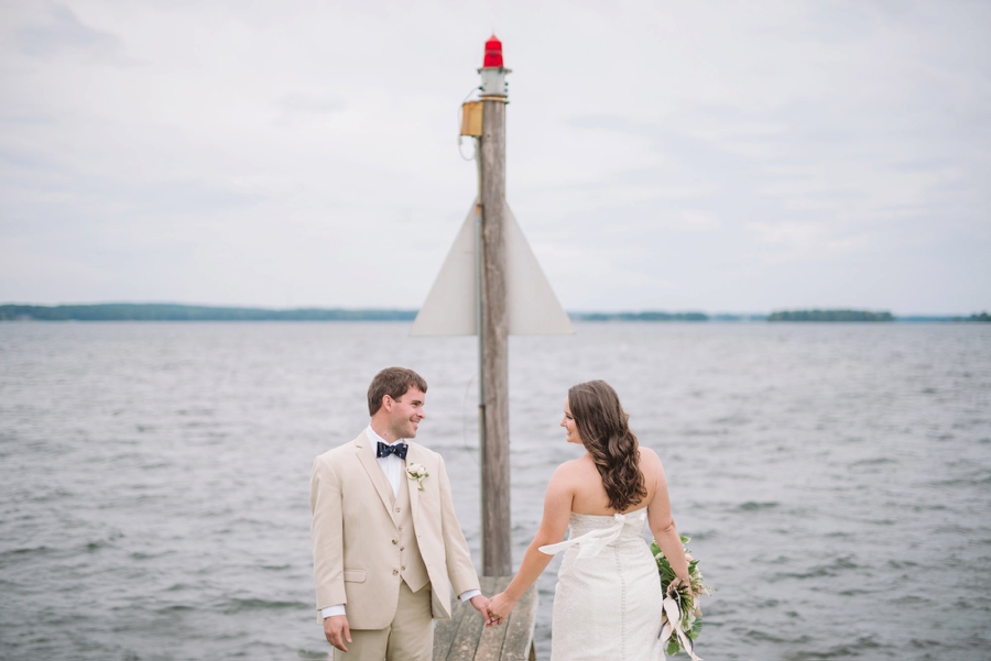 Romantic Lakeside Navy and Blush Wedding via TheELD.com