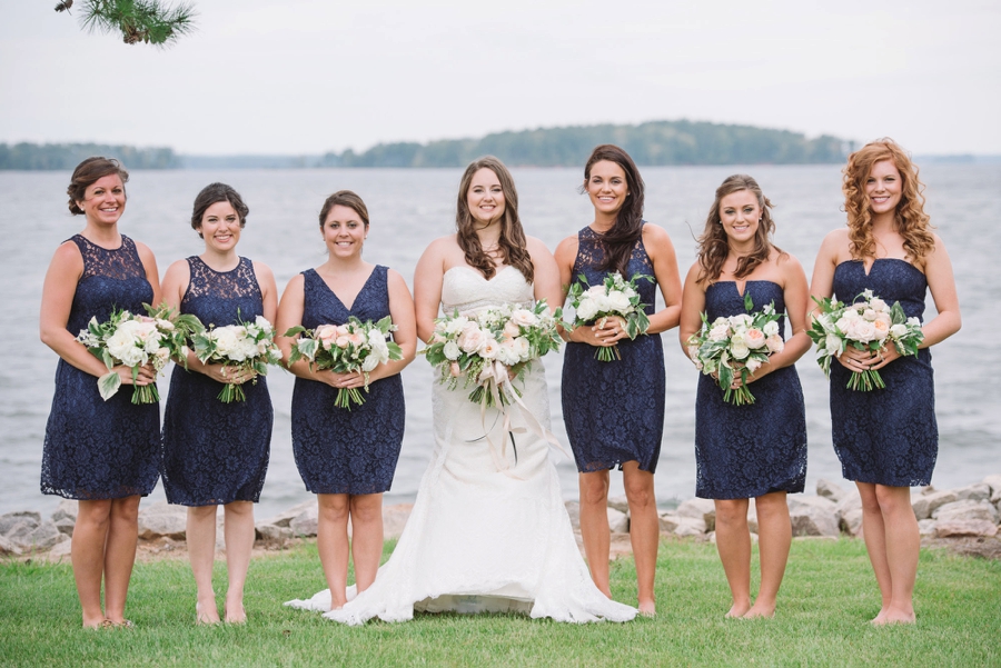 Romantic Lakeside Navy and Blush Wedding via TheELD.com