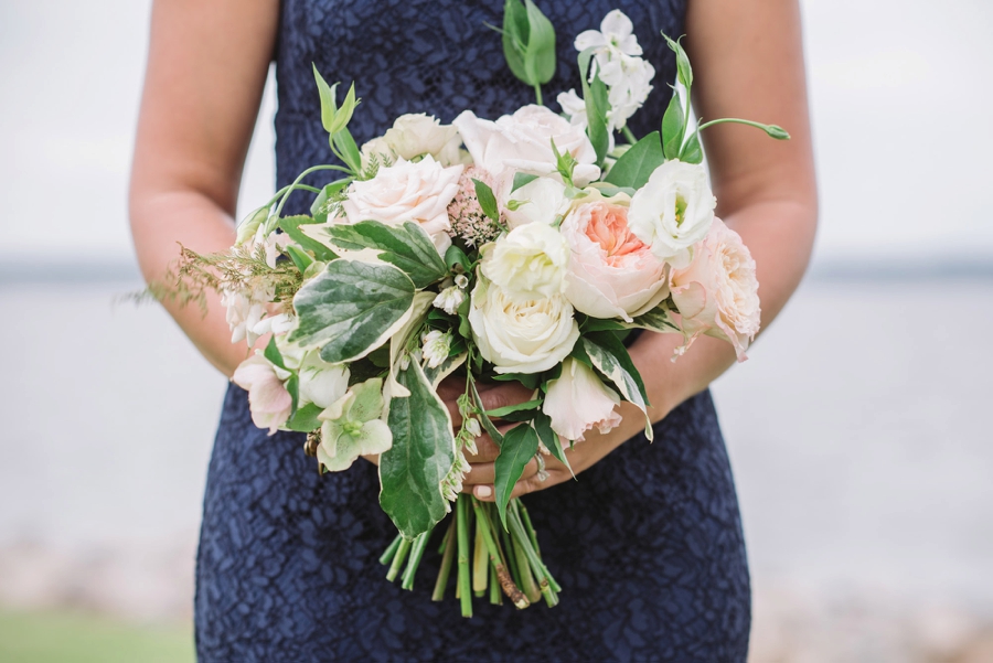 Romantic Lakeside Navy and Blush Wedding via TheELD.com