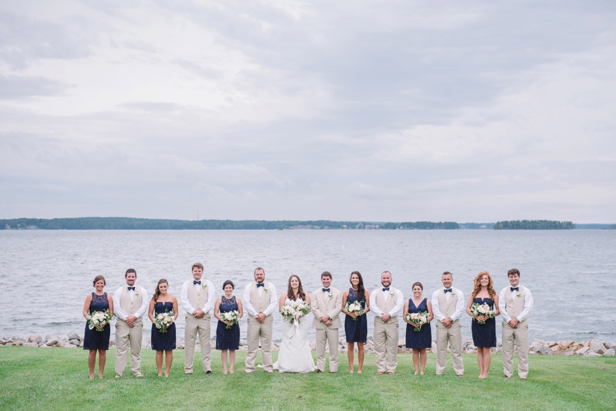 Romantic Lakeside Navy and Blush Wedding via TheELD.com