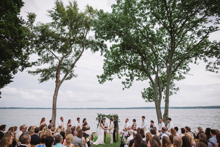 Romantic Lakeside Navy and Blush Wedding via TheELD.com