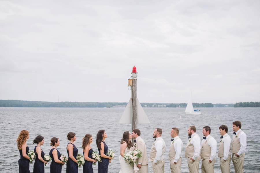 Romantic Lakeside Navy and Blush Wedding via TheELD.com