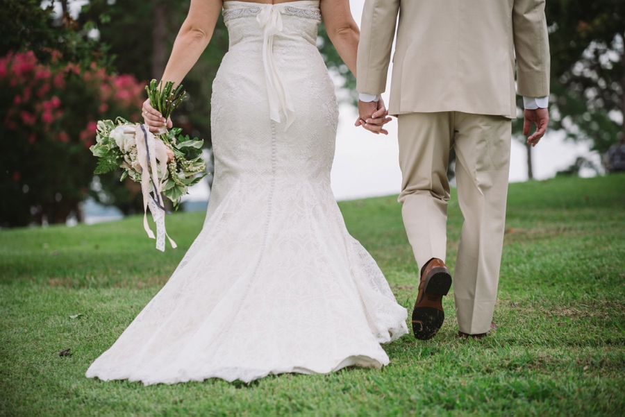 Romantic Lakeside Navy and Blush Wedding via TheELD.com