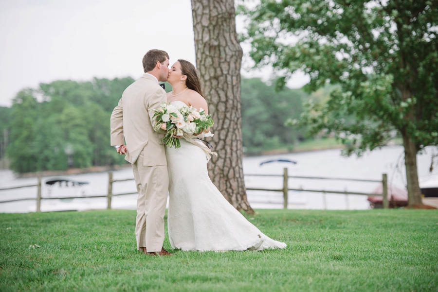 Romantic Lakeside Navy and Blush Wedding via TheELD.com