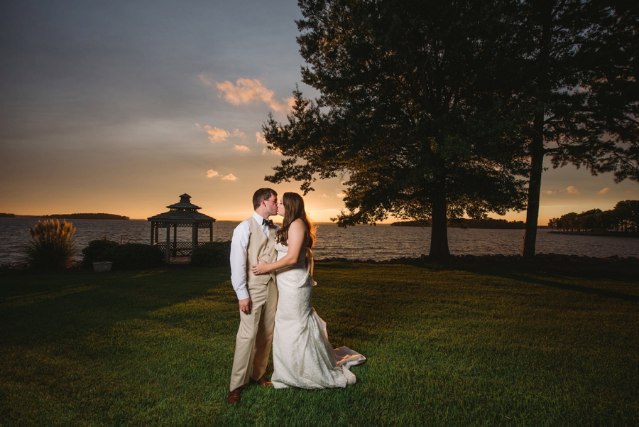 Romantic Lakeside Navy and Blush Wedding via TheELD.com