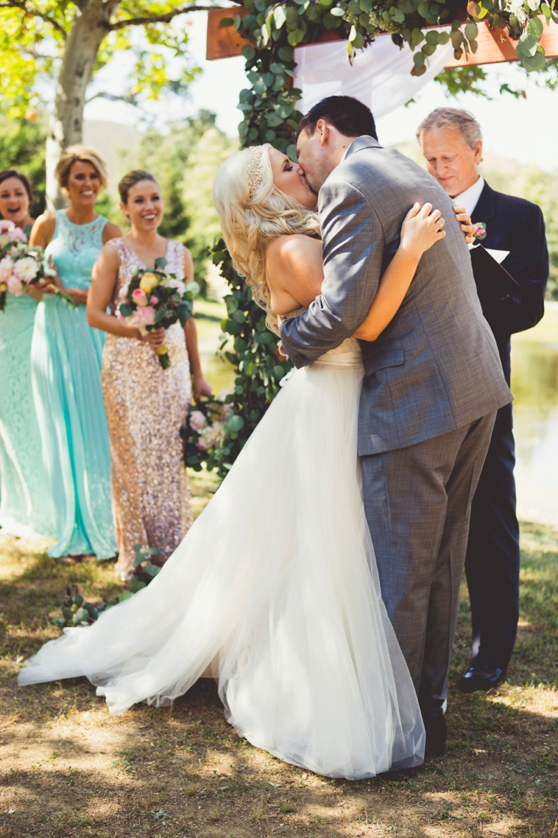 Eclectic Blush & Mint California Wedding via TheELD.com