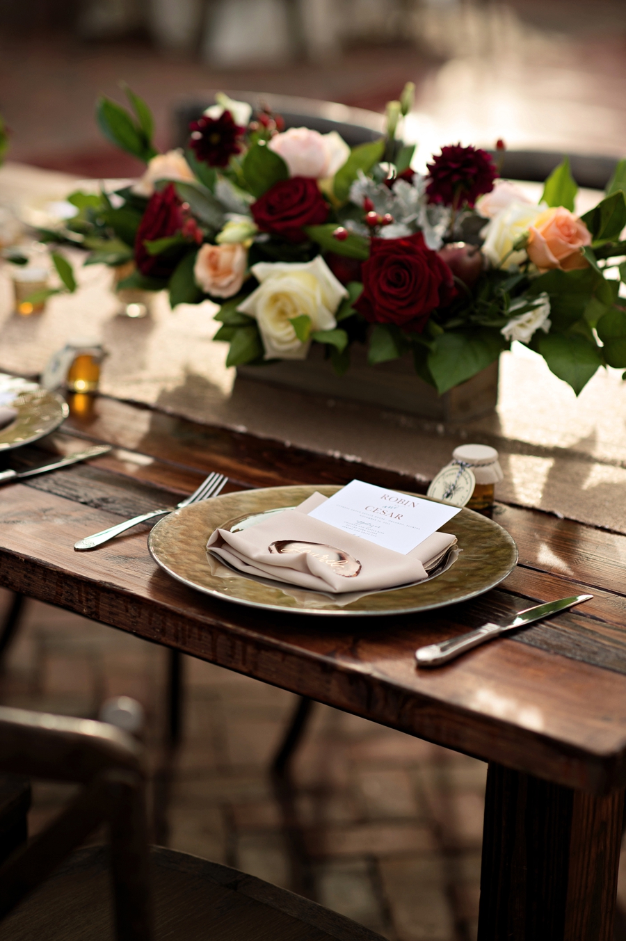 A Rustic & Romantic Red Wedding via TheELD.com