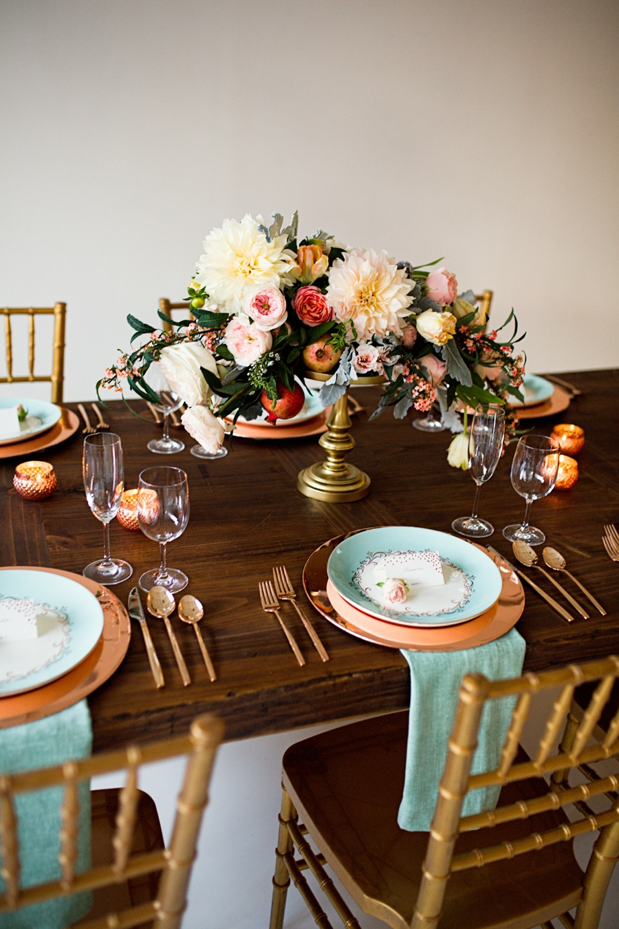 Eclectic Mint and Rose Gold Wedding Ideas With Minted via TheELD.com