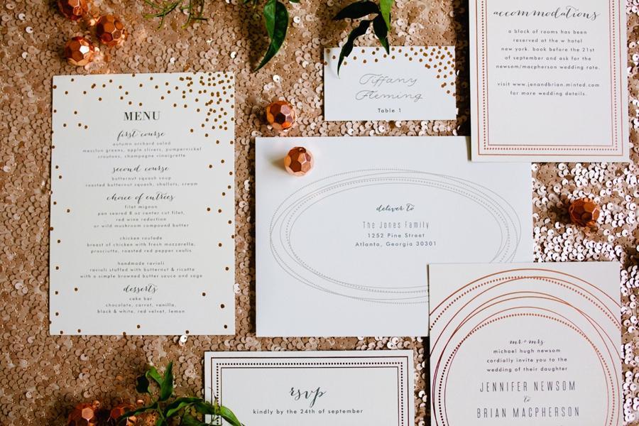 Eclectic Mint and Rose Gold Wedding Ideas With Minted via TheELD.com