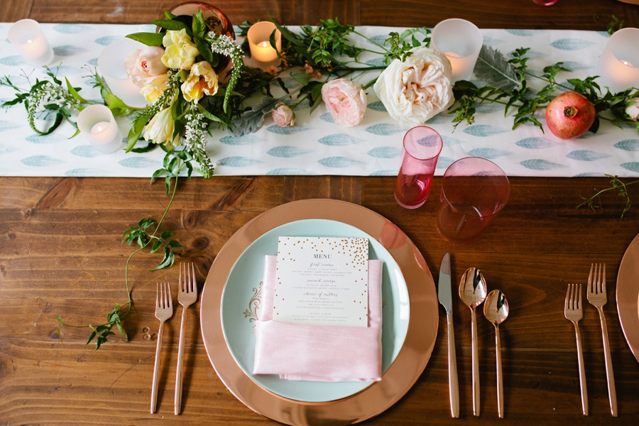 Eclectic Mint and Rose Gold Wedding Ideas With Minted via TheELD.com