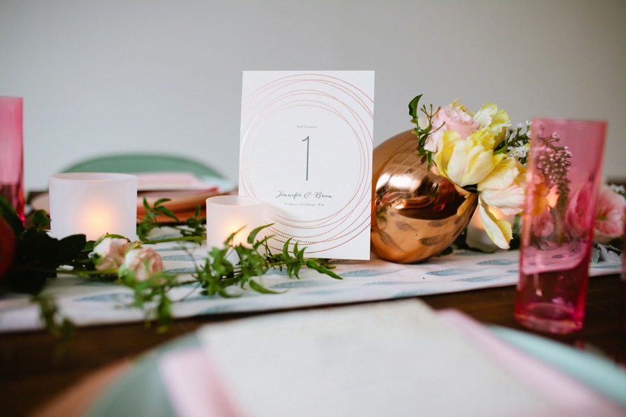 Eclectic Mint and Rose Gold Wedding Ideas With Minted via TheELD.com