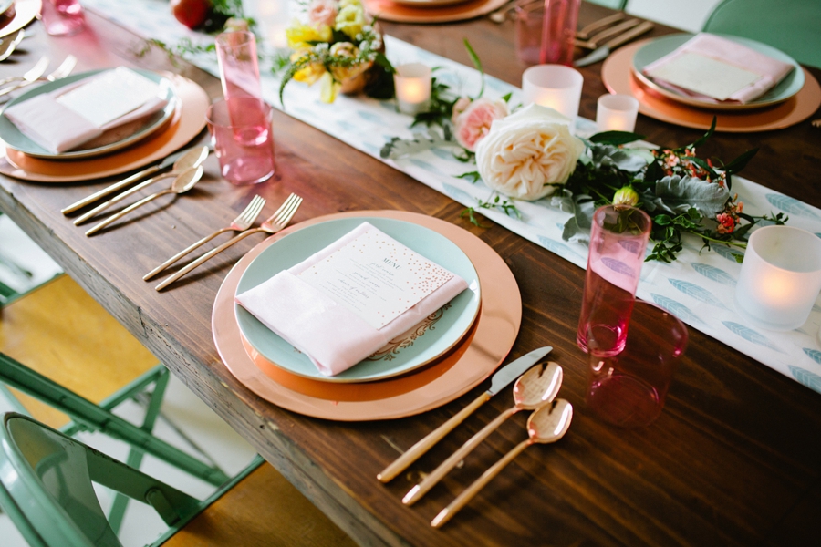 Eclectic Mint and Rose Gold Wedding Ideas With Minted via TheELD.com