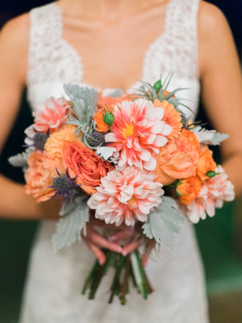 Rustic Peach & Blue North Carolina Wedding via TheELD.com