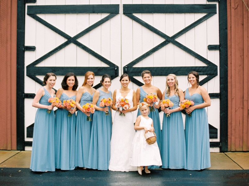 Rustic Peach & Blue North Carolina Wedding via TheELD.com
