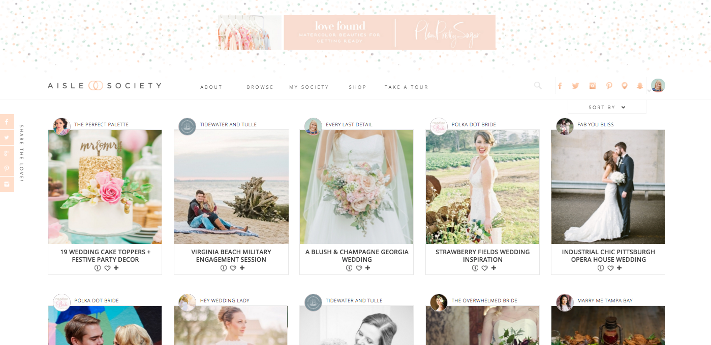 Aisle Society: An All New Way To Find Wedding Inspiration via TheELD.com