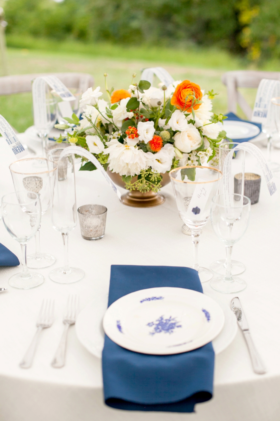 An Eclectic Navy & Orange New York Wedding via TheELD.com