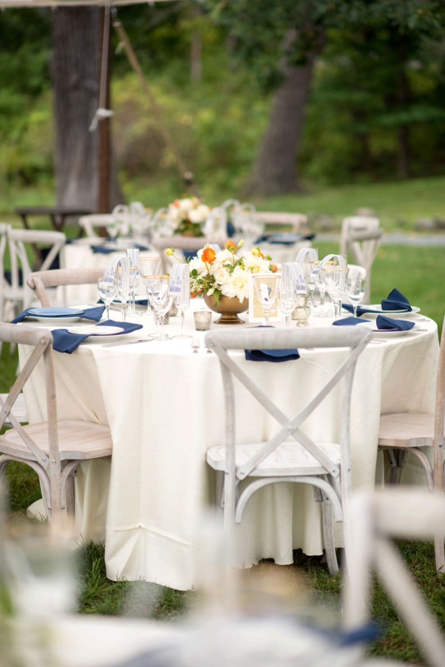 An Eclectic Navy & Orange New York Wedding via TheELD.com