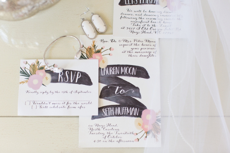 Pink & Gray Outer Banks Destination Wedding via TheELD.com