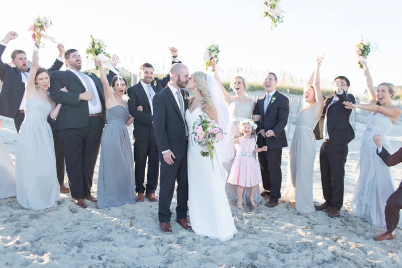 Pink & Gray Outer Banks Destination Wedding via TheELD.com