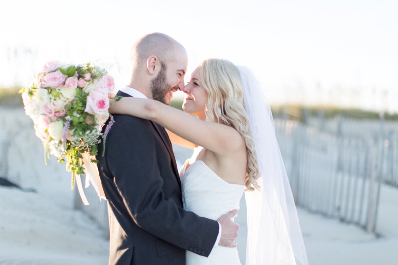 Pink & Gray Outer Banks Destination Wedding via TheELD.com