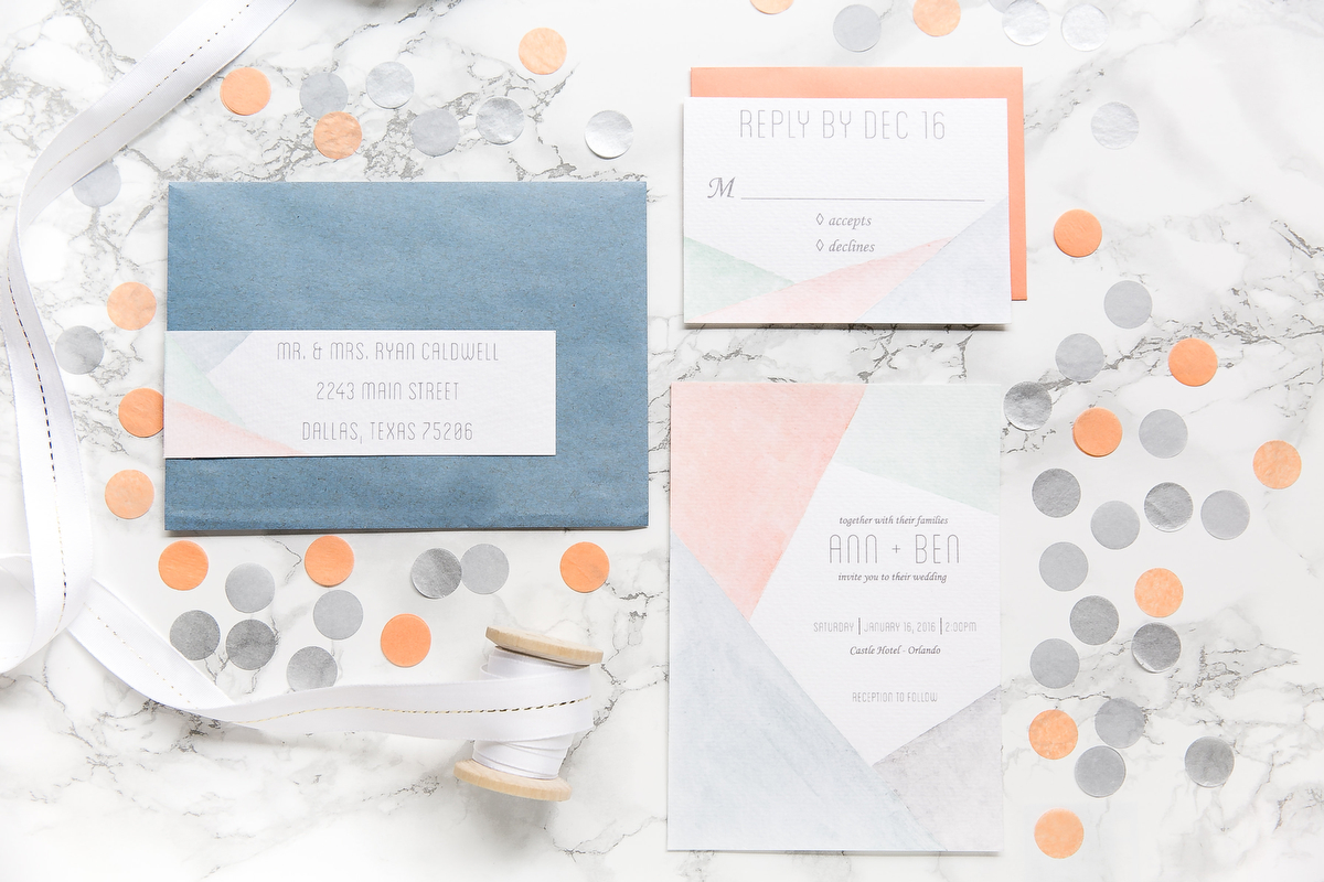 Modern Blush, Blue & Rose Gold Wedding Inspiration via TheELD.com