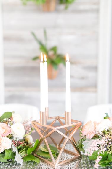 Modern Blush, Blue & Rose Gold Wedding Inspiration via TheELD.com