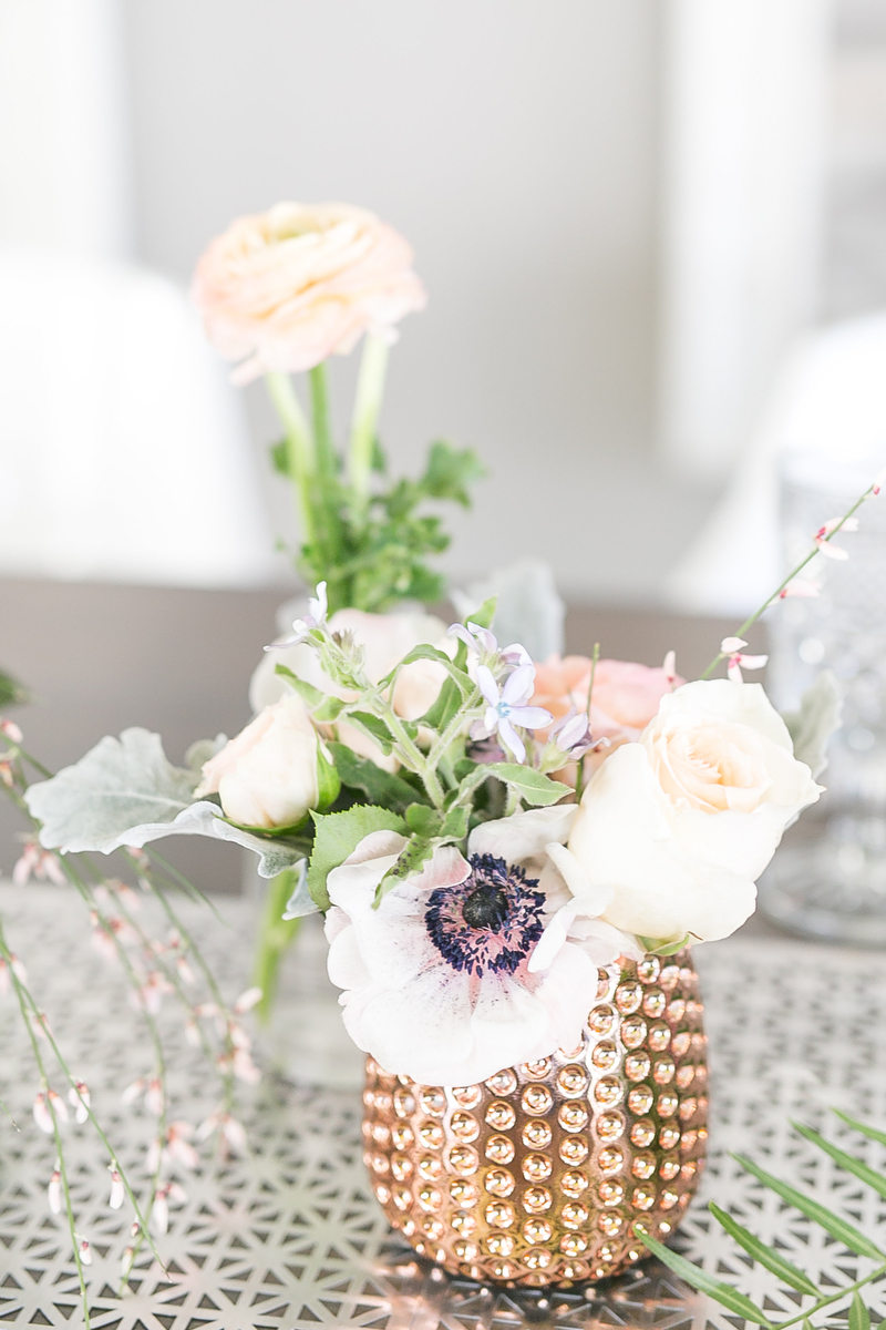 Modern Blush, Blue & Rose Gold Wedding Inspiration via TheELD.com