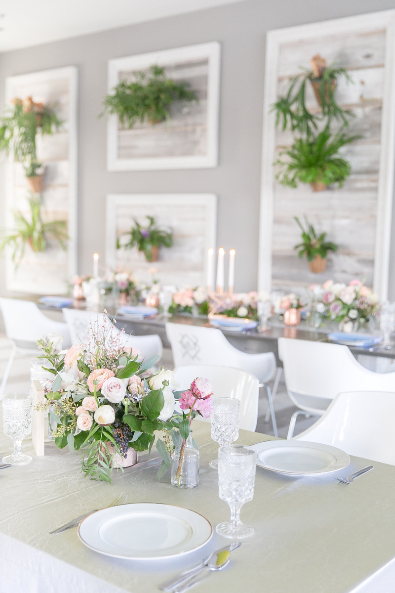 Modern Blush, Blue & Rose Gold Wedding Inspiration via TheELD.com